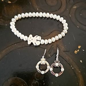 TOUS pearl bracelet and earrings
